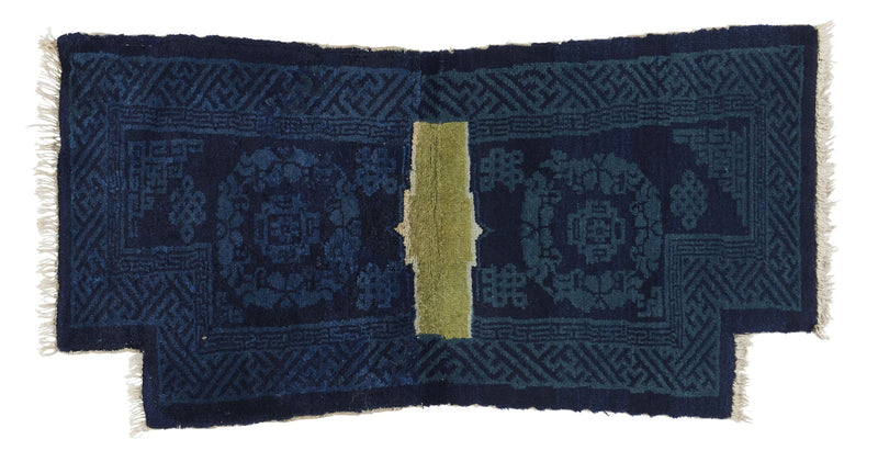 ANTIQUE CHINESE PAO TAO DO BLUE SADDLECLOTH 1'9