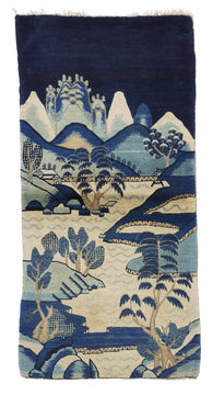 ANTIQUE CHINESE PAO TAO, LANDSCAPE 2' 7'' x 5' 3''