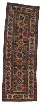 CAUCASIAN ANTIQUE KAZAK RUNNER C. 1850 3' 9