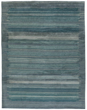 BANDED V TEAL Product Tufenkian Artisan Carpets 